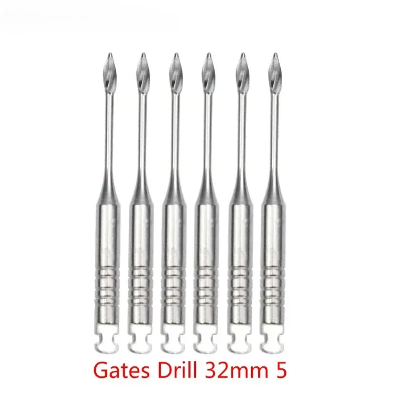 Portones de endodoncia Dental, taladro giratorio brillante, motor de 32mm con papel Endo de acero inoxidable, 6 unids/lote por paquete