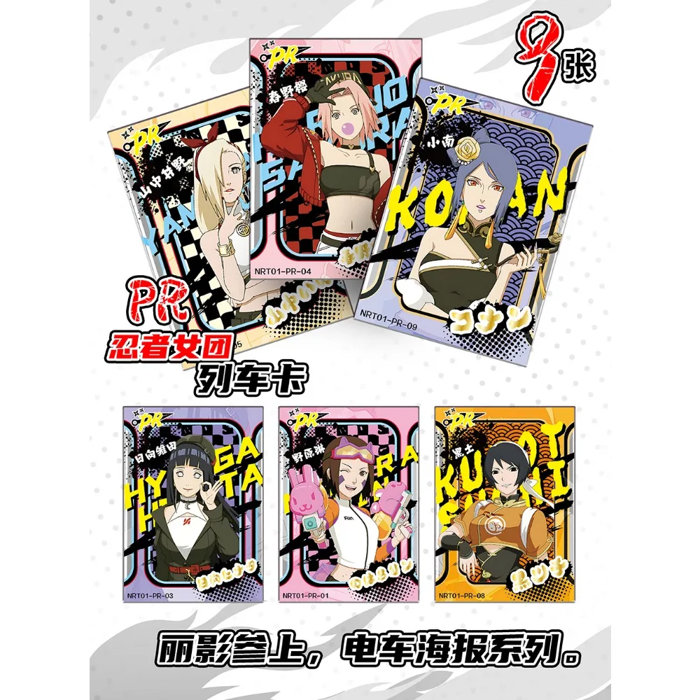 Genuine Original Naruto Cards for Kids Haruno Sakura Hyūga Hinata Ninja Girl Group Tram Poster Series Card Collection Toys Gifts