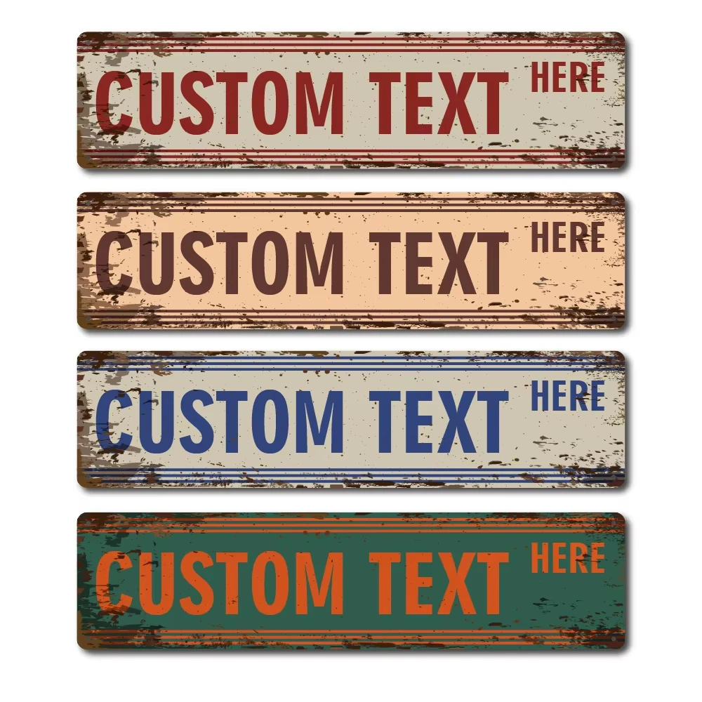 2D Flat Personalized Custom Metal Street Sign, Customizable City Themed Plaque, Aesthetic Wall Decor For Bedroom And Home
