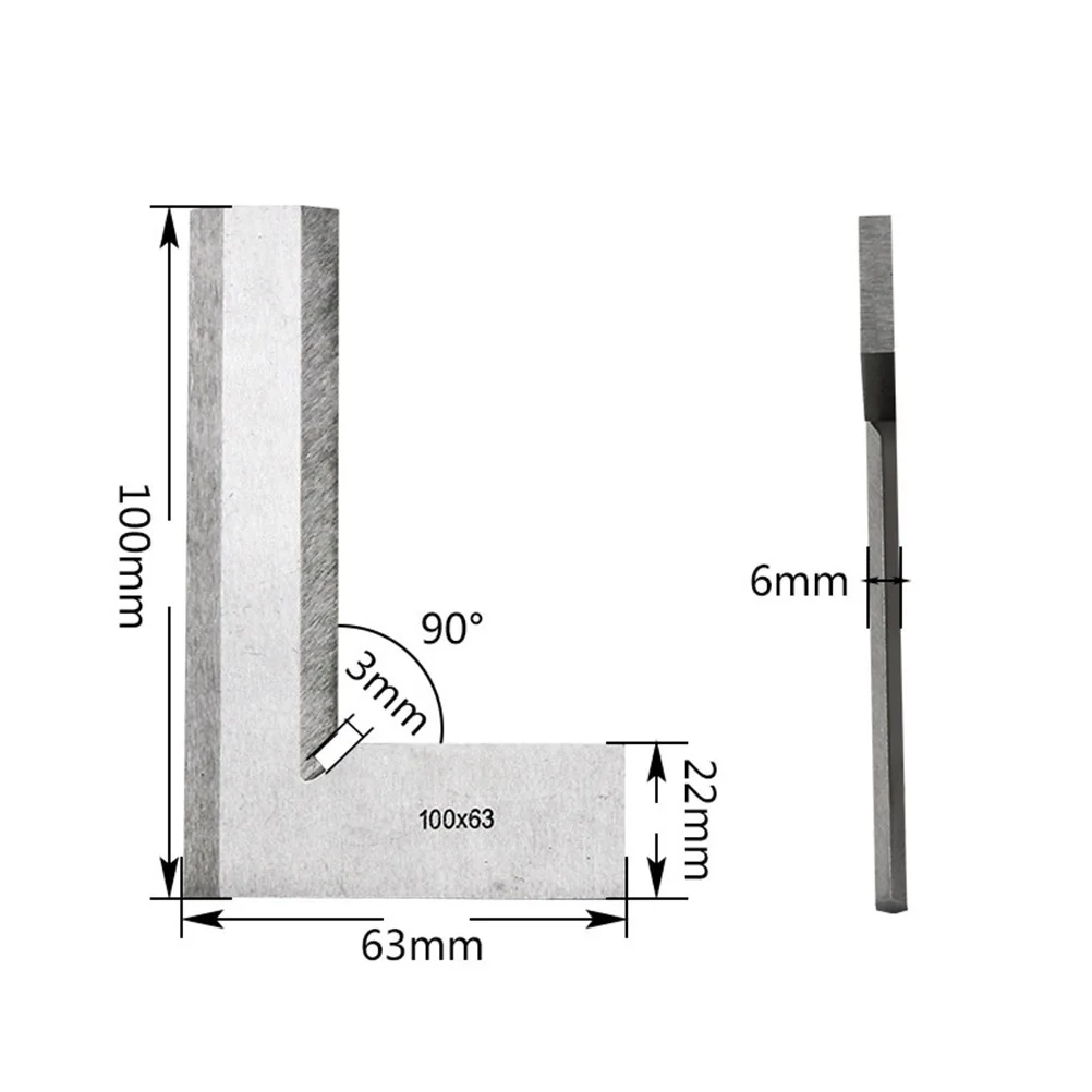 

1Pcs Carbon Steel L Shaped Square Ruler 90 Degrees Wide Base Right Angle Measuring Tool Compact Portable for Machinist Carpenter