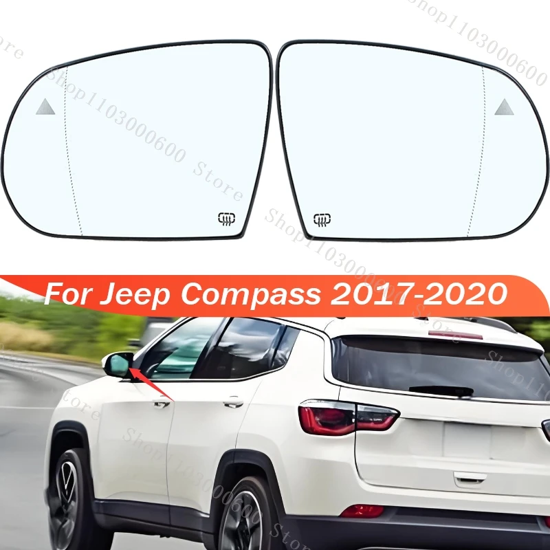 

Side Mirror Glass Rear View Rearview Exterior Wide Angle For Jeep Compass 2017 2018 2019 2020 Car Reflectors