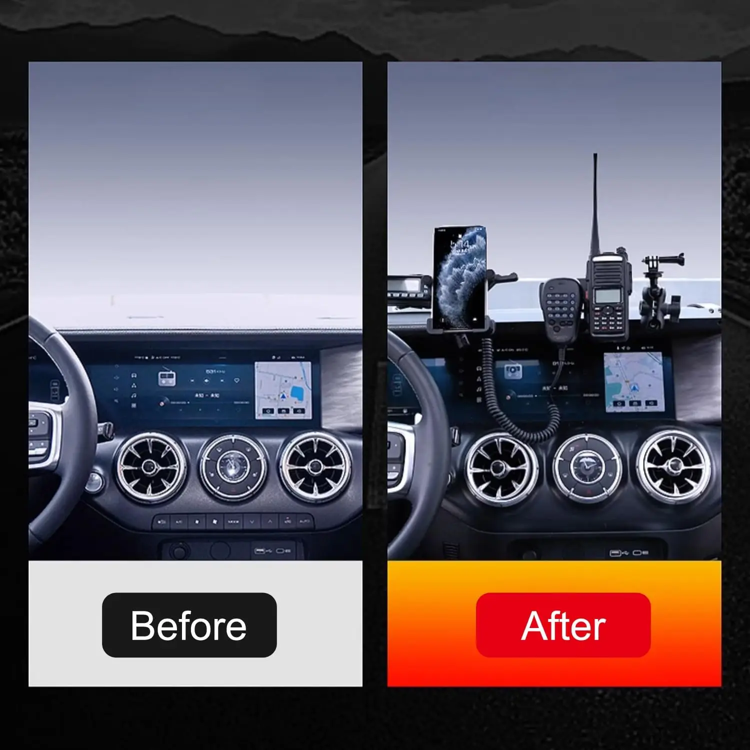 for GWM Tank 300 2020-2024 Offroad Digital Device Dash Mount Bracket Multi-Function Phone GPS Holder Aluminum Alloy