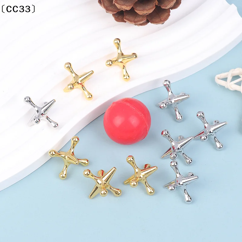 

11pcs/set Metal Jack Game Retro Game With 10 Metal Jacks And 1 Balls Nostalgic Toys Intellectual Stress Relief Toys〔CC33〕