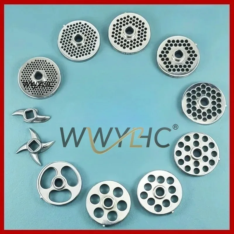 1PC Meat Grinder Blade & Orifice Plate 12S Type Stainless Steel Cross Cutter Head Grate Sieve Mesh Suitable for Meat Grinder