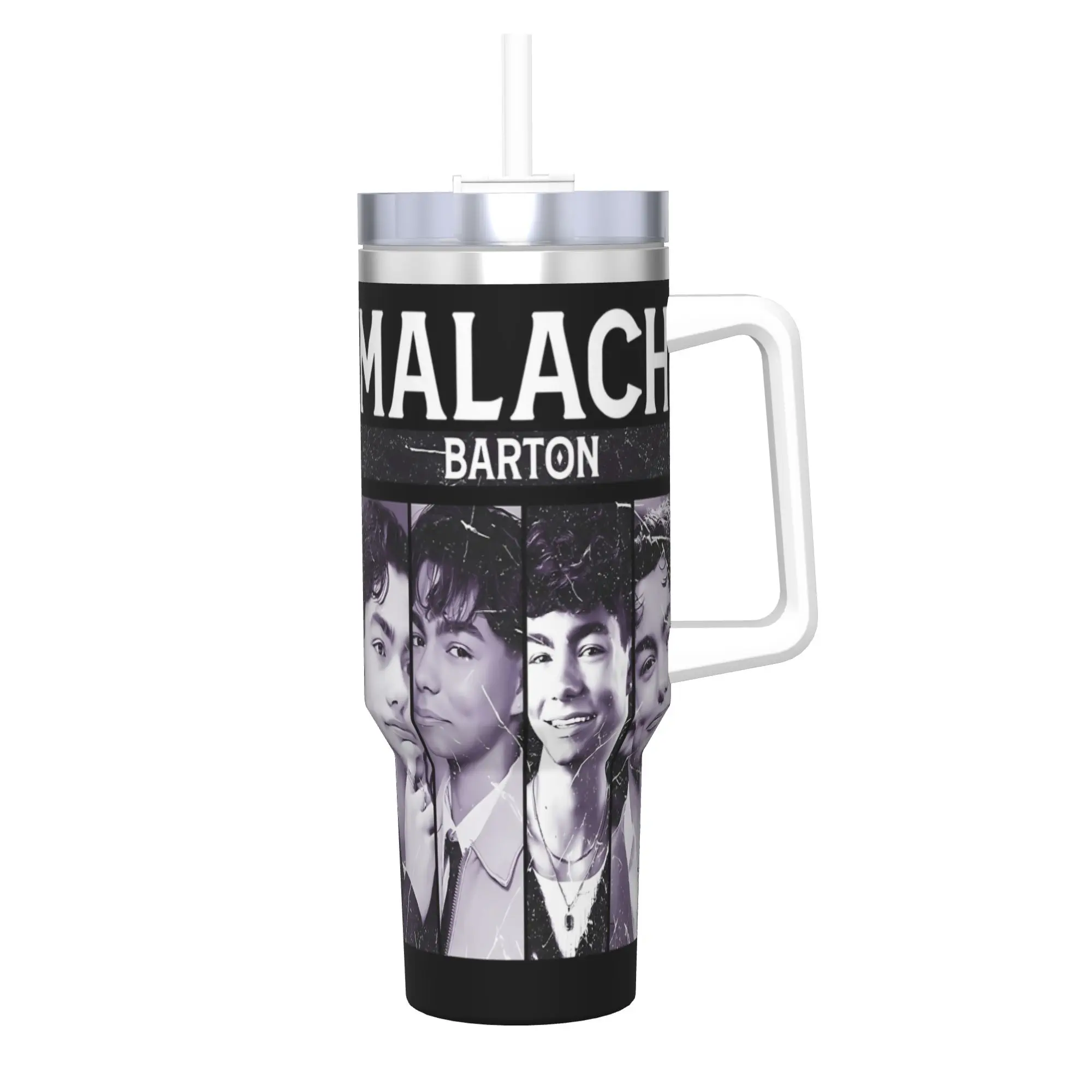 

Malachi Bartons Stainless Steel Tumbler Camping Coffee Mug With Straws and Lid 40oz Car Mugs Hot Drinks Water Bottle