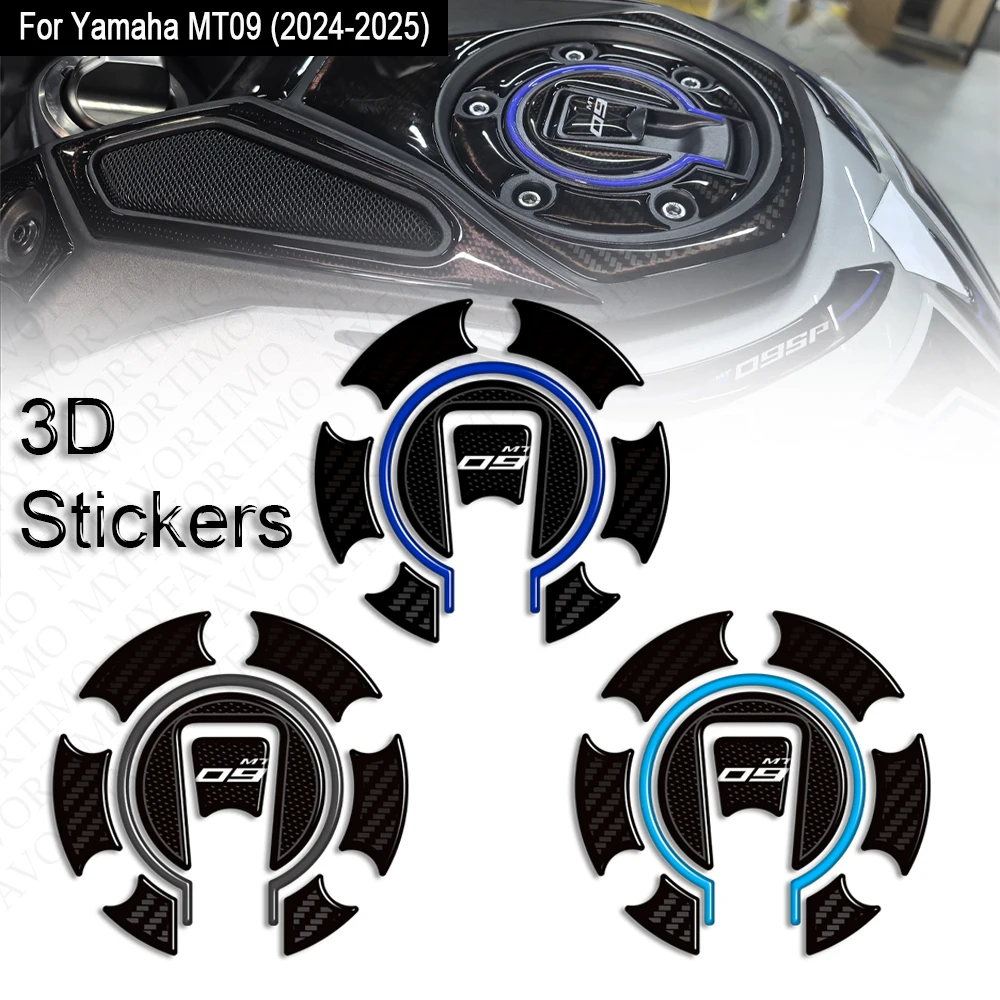 Autocollants de Protection de réservoir de carburant, autocollants de carénage de garde-boue avant, Kit d'autocollants en résine 3D pour Yamaha Mt09 MT-09 MT 09 2025 2024