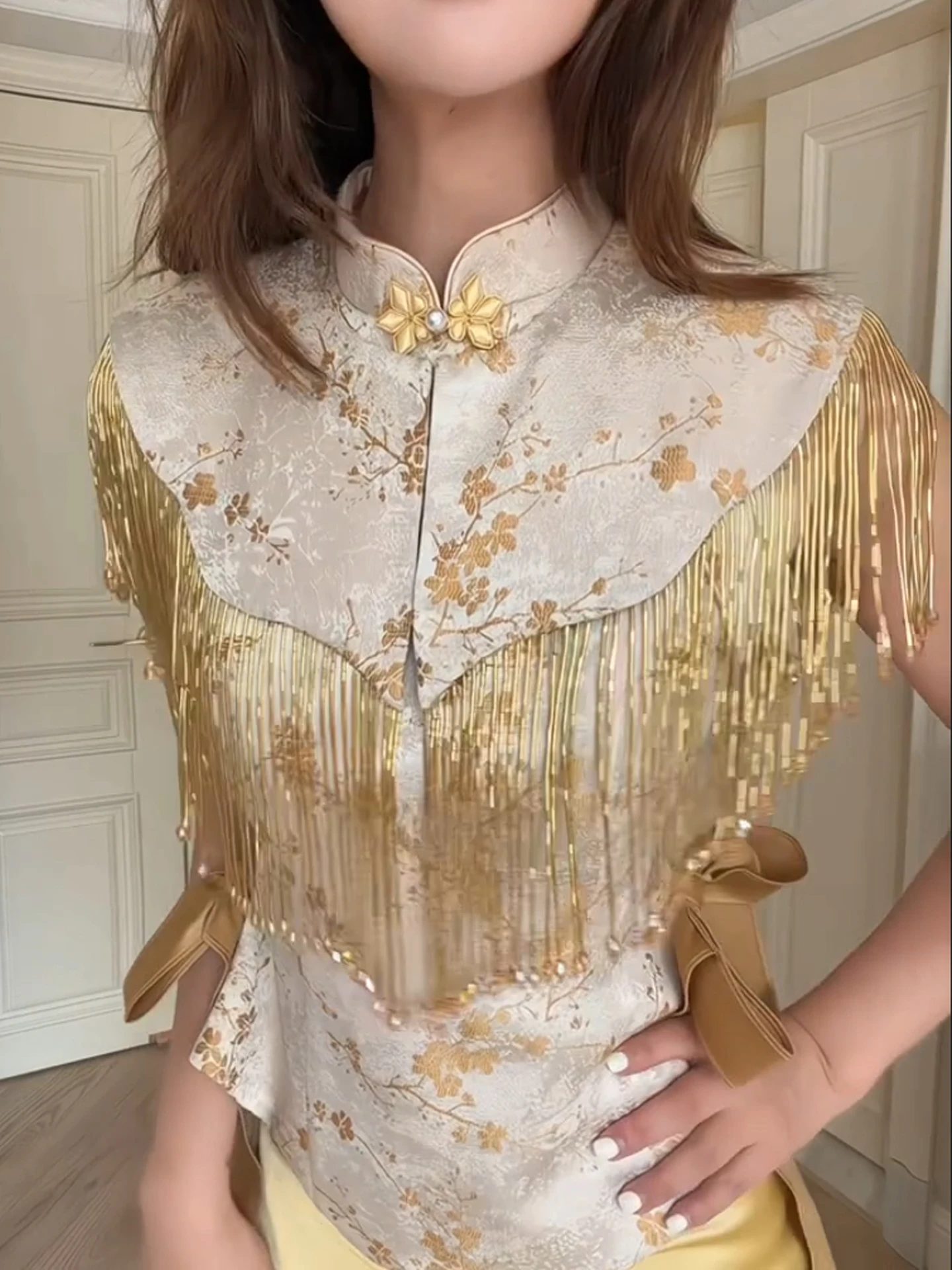 Elegant Long Wedding Dress for Engagement Return Home Ceremony Simple Chinese Style Bride Gown Evening Party Performance