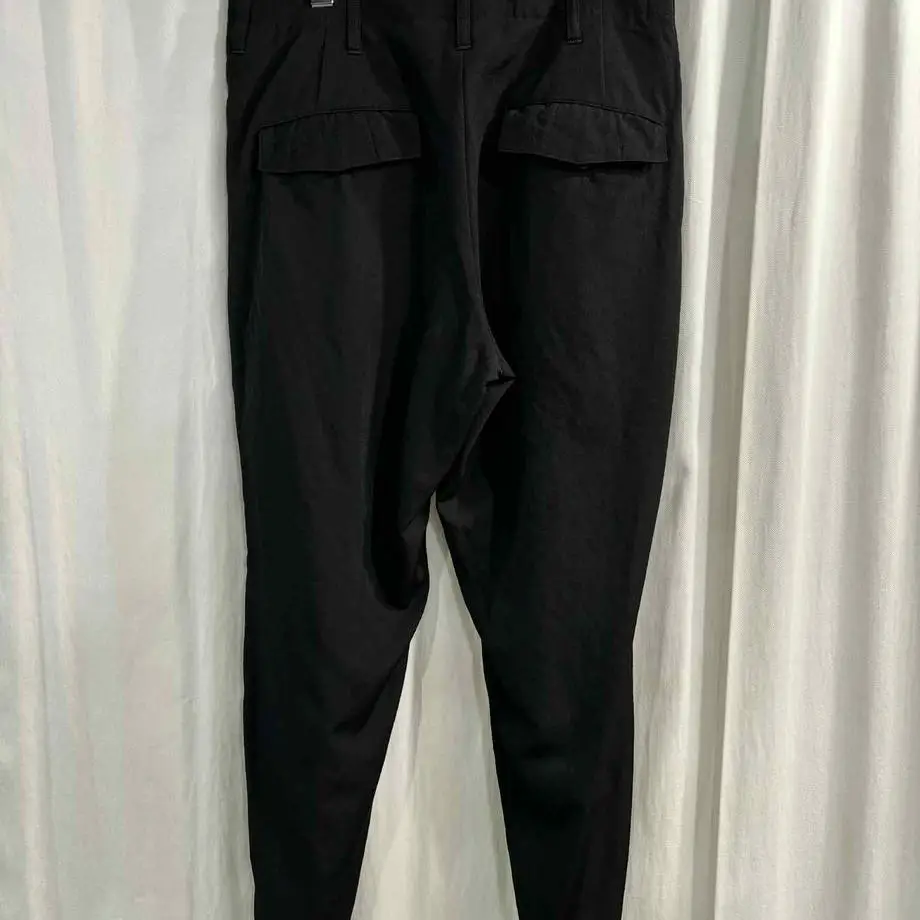 TOP-YAMAMOTO ® Black Zipper Casual Pants Men's Simple Sporty Ankle-Hugging Pants Japanese Style