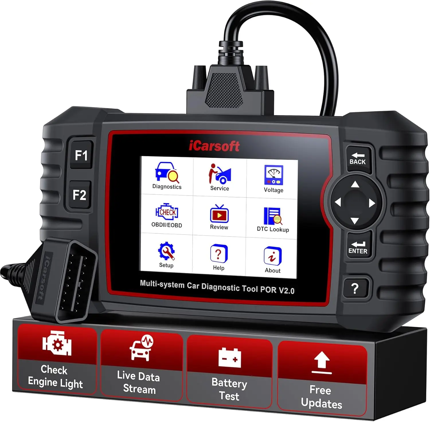 الماسح الضوئي obd2 لبورشه كايين V2.0، جميع أنظمة المسح الضوئي، إعادة ضبط الزيت، اختبار البطارية #1