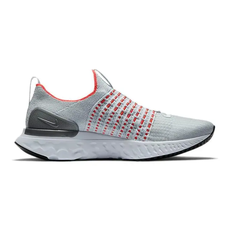 Nike React Phantom Run Flyknit 2 Pure Platinum Flash Crimson Sneakers shoes CJ0277-007 With Original Box