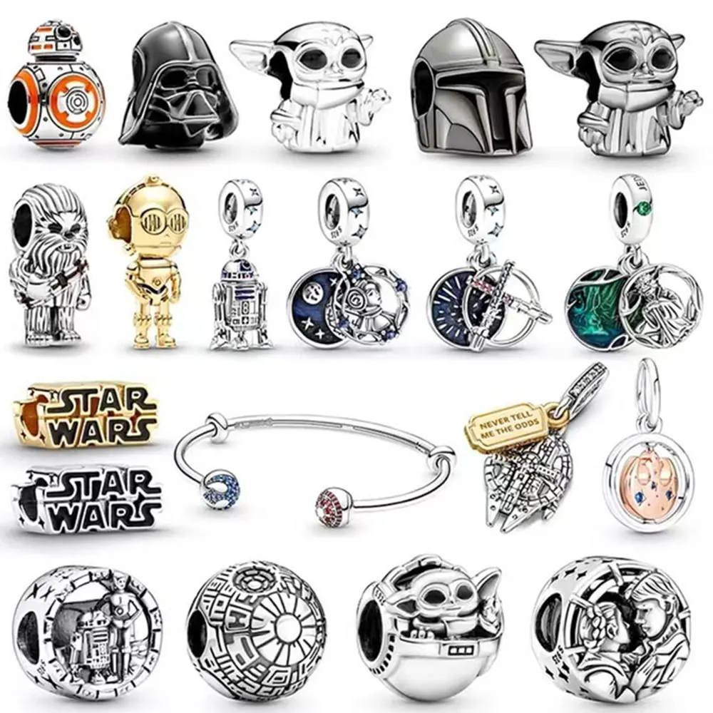 Disney Charm Star Wars Beads, suitable for original Pandora 925 sterling silver DIY bracelet, women's fashion jewelry