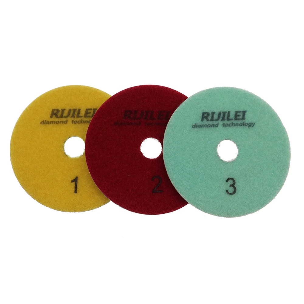 3 Steps 4Inch Diamond Polishing Pad Flexible Wet Polishing Pads For Granite Marble Stone Concrete Grinding Disc