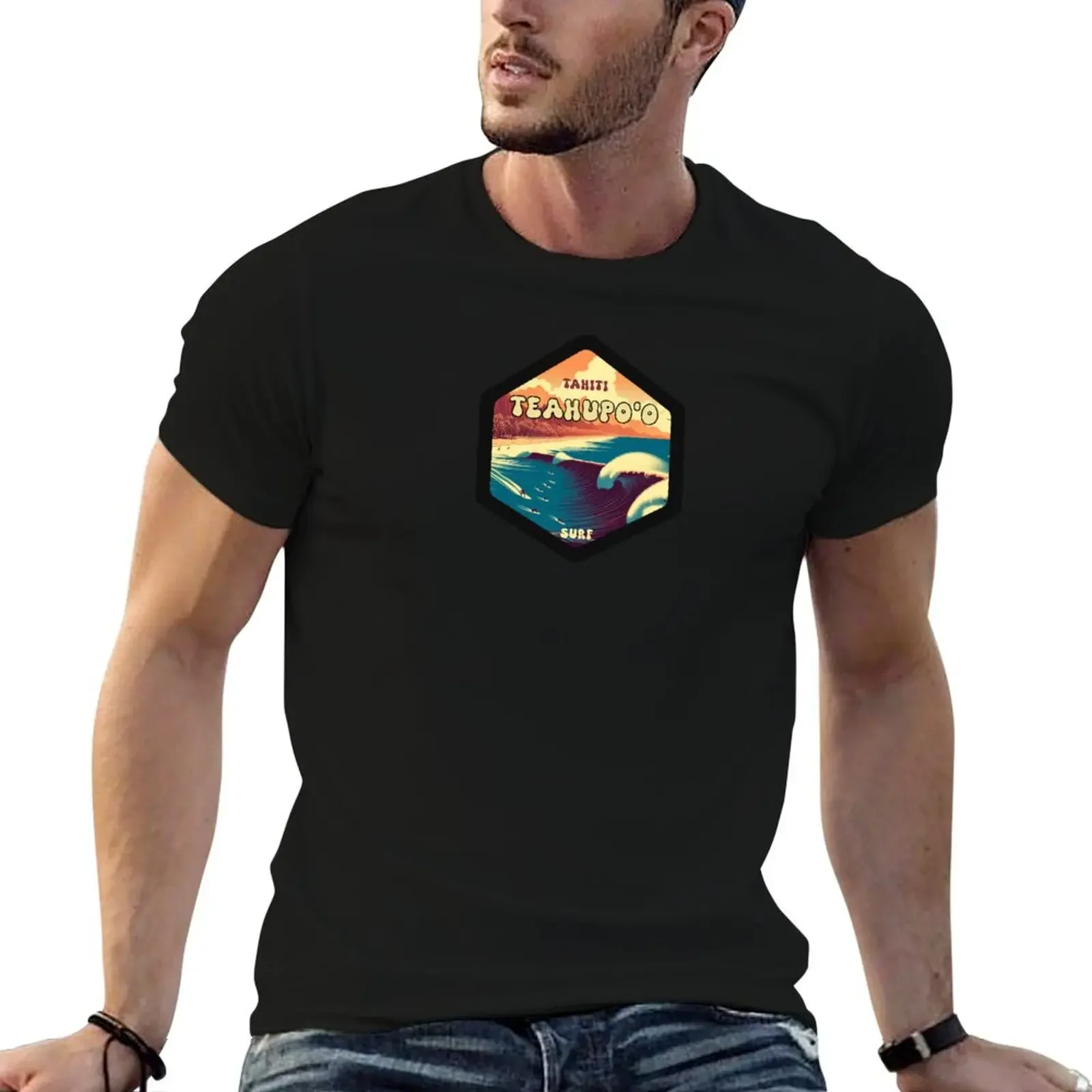 Teahupo'o, Tahiti - Surf T-Shirt man clothes plus size tops men clothing