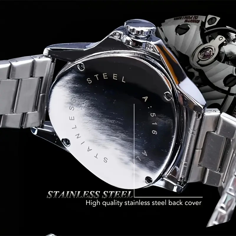 [Gold Skeleton Watch] Luxurious Gold Skeleton Mechanical Watch - Elegant Men's Business Style, Fashionable Business Casual Automatic Mechanical Watch for Men, the Ultimate Gift Choice, the Best Gift for Him, No Batteries Required