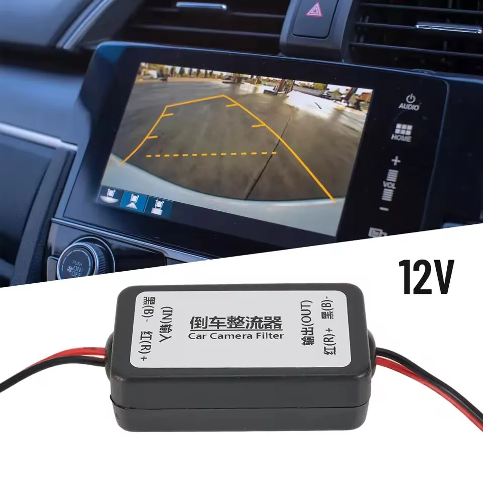 1PCS 12V DC Anti-interference Power Relay Capacitor Filter Rectifier For Car Rear View Backup Camera Auto Eliminate interference