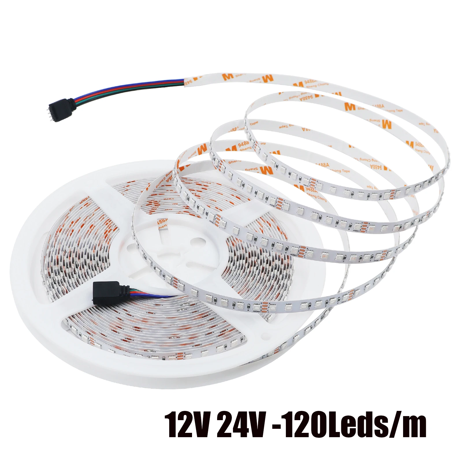 DC 12V 24V RGB LED Strip IP21 3535 120LEDs/M Flexible Ribbon Tape Rope TV Backlight 5M 10M/Roll