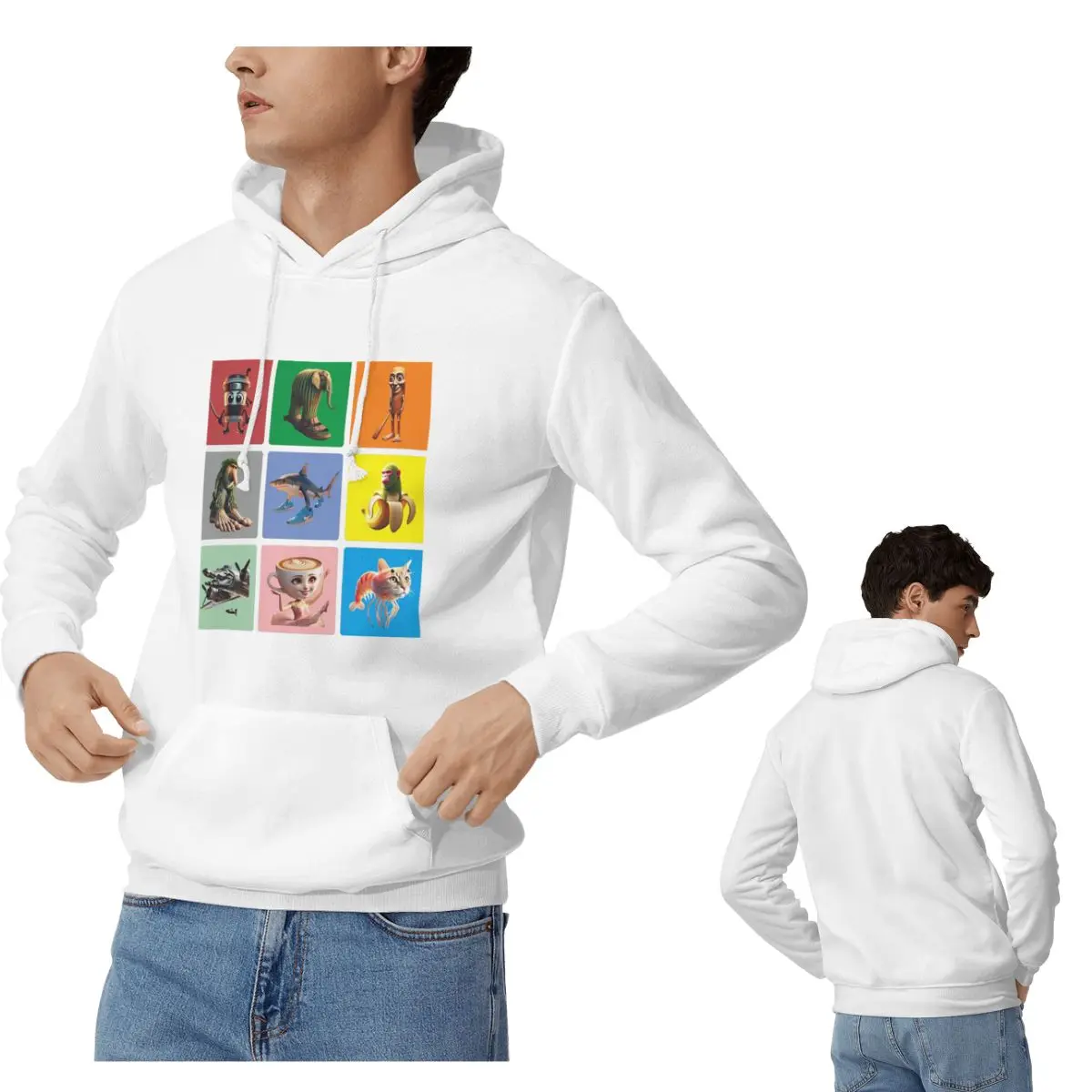 

Итальянские толстовки с капюшоном Brain Rot Anomaly, мужские и женские повседневные пуловеры, толстовки в стиле Харадзюку, уличная одежда с длинными рукавами, осень-зима