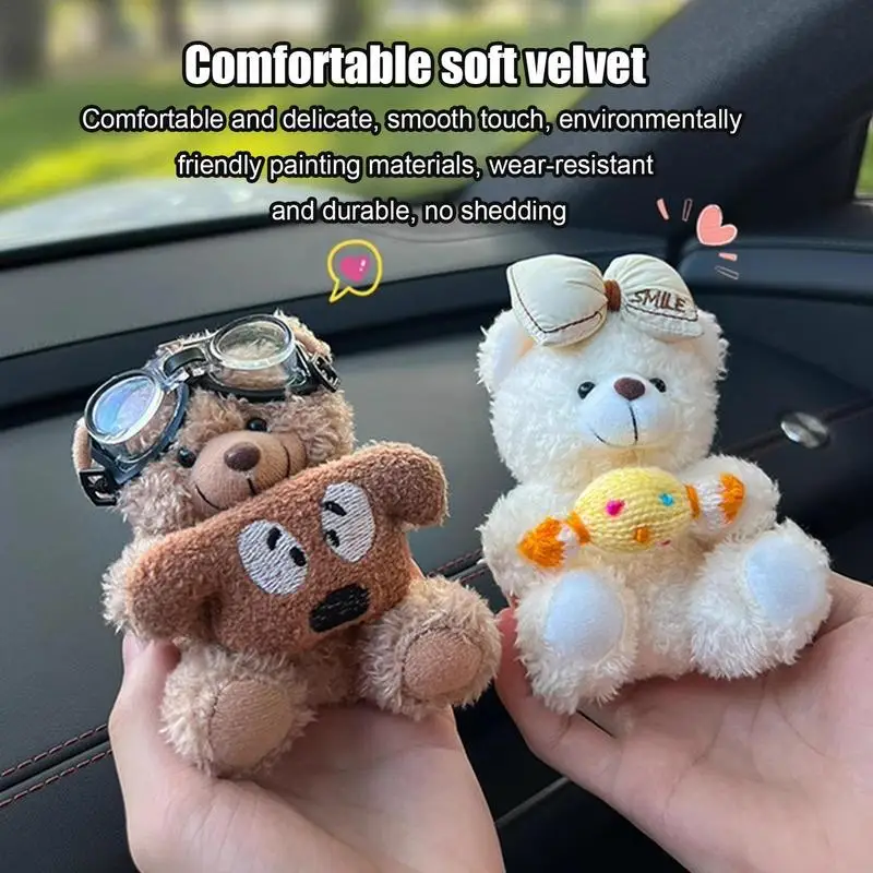 Wiper Shift Handle Decorative Doll Car Wiper Gear Lever Plush Bear Ornament Car Interior Decoration Dashboard Accessories