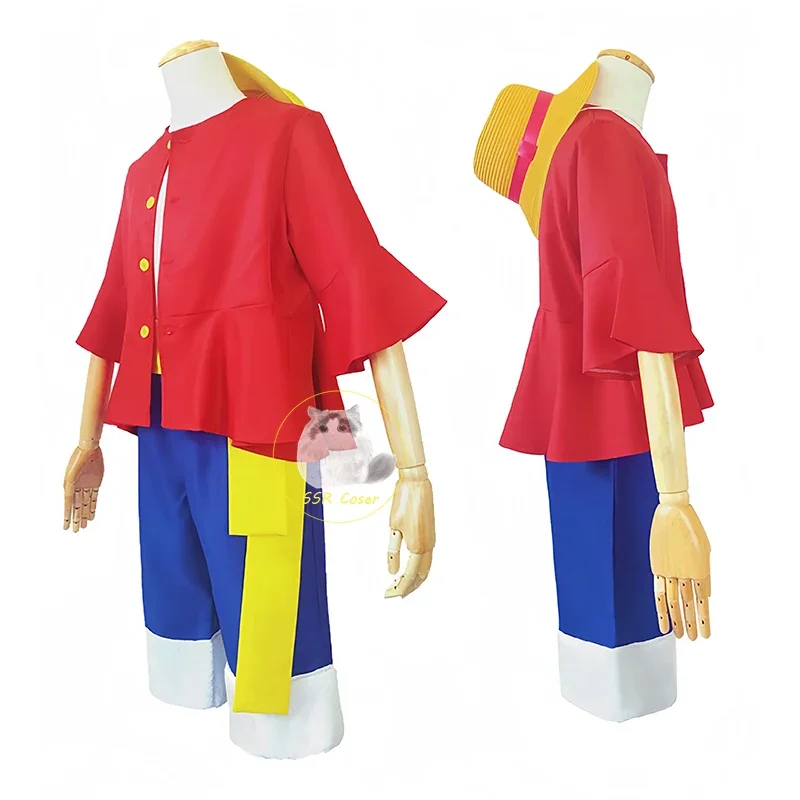 Bear House Monkey D Аниме 111PIECE Косплей Луффи Красные Белые Костюмы Шляпа Хэллоуин Карнавальные Костюмы для A2025 PPT01..