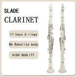 SLADE Clarinet Bb 17 Keys 6 Rings Clarinet Blackwinds White Clarinetto Portable Clarinet Professional Woodwind Instruments