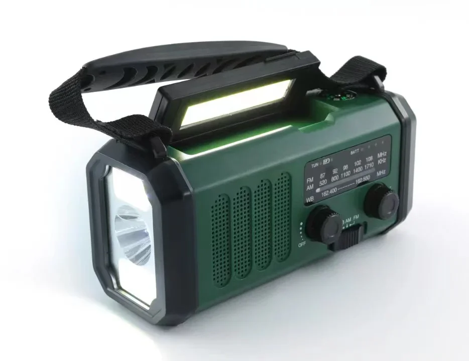 Hot Sale Rechargeable Battery Led Flashlight Radio Portable  Am Fm Noaa Self Powered Dynamo Emergency Solar Hand Crank Radio