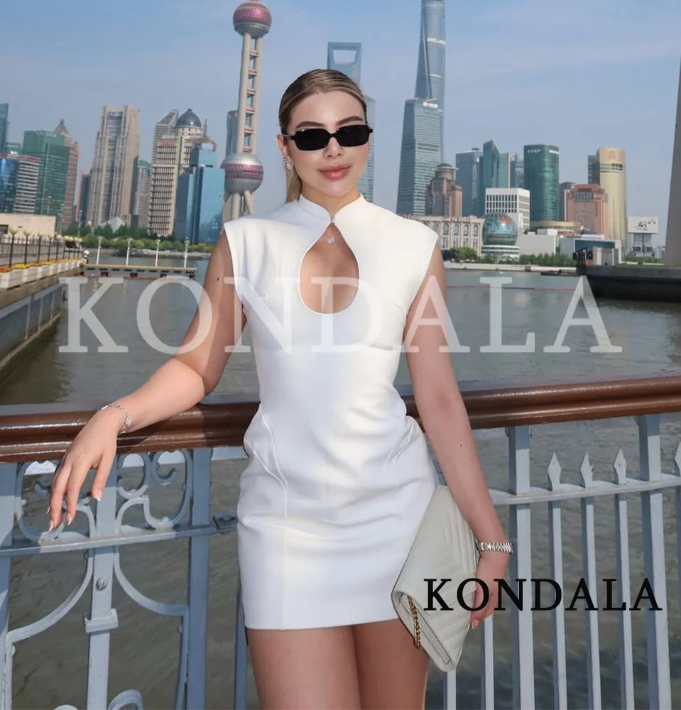 Vestido Elegante con Escote Abierto KONDALA para Mujer, Vestido Corto Sexy y Chic para Cenas y Citas, Vestido de Verano 2026, Vestido Ajustado sin Mangas para Mujer