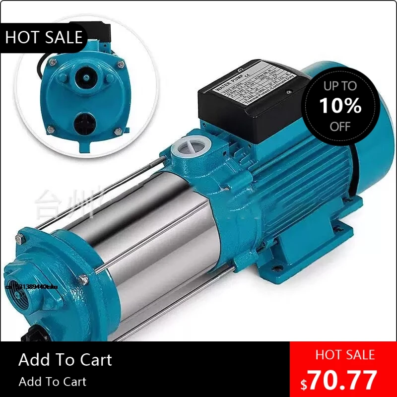 1300W Electric Centrifugal Pump Household Waterworks Garden Booster Pump for Pipeline Pressurization & Domestic Water Supply