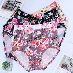 Culotte florale taille haute pour femme, sous-vêtement en coton grande taille, slip pour fille, lingerie douce sans couture, caleçon sexy pour femme, 4XL-12XL