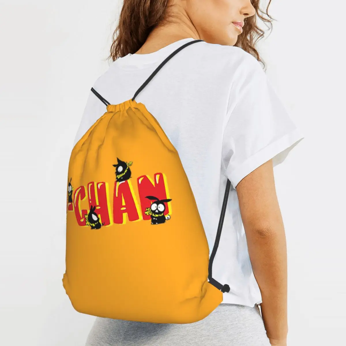 

P Chan Ranma Backpacks Casual Drawstring Bundle Pocket Storage Bag Book Bags for Man Woman School