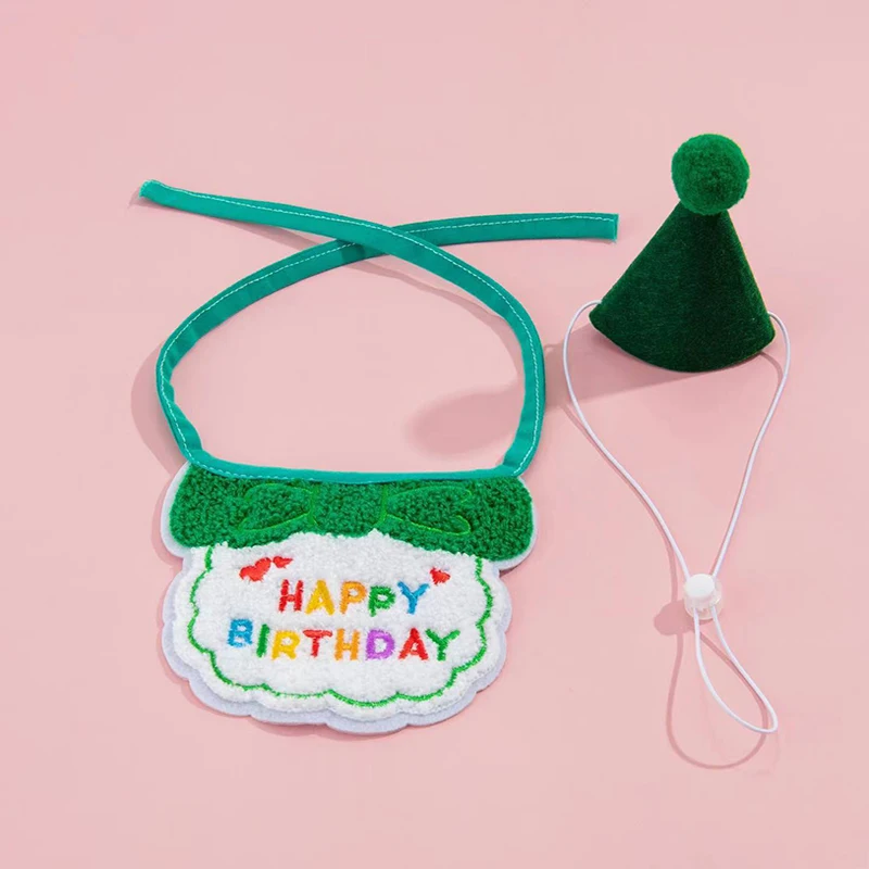 Pet Birthday Party Hat Bib Set for Celebration