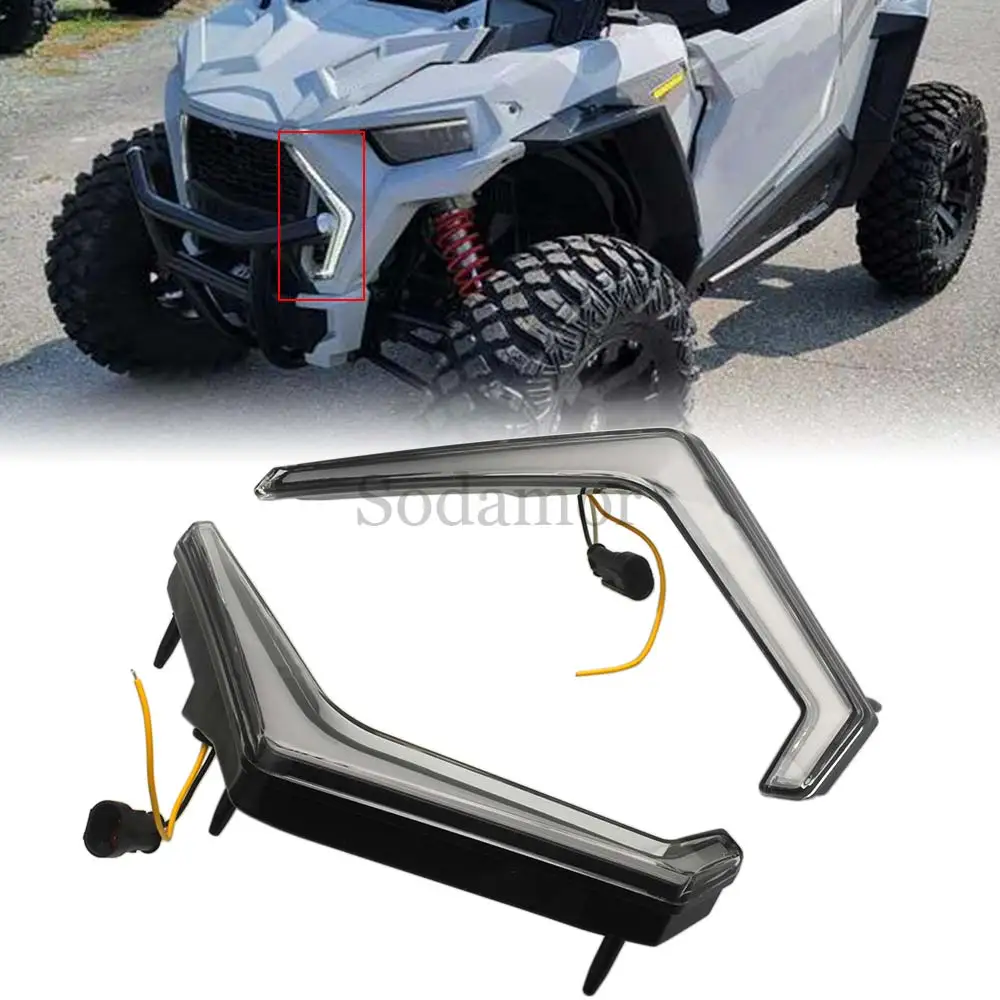 1 Pair LED Front Fang Accent Light Turn Signal Lamps Fit For Polaris 2024-2025, 2021-2022 RZR Trail S 1000 Ultimate