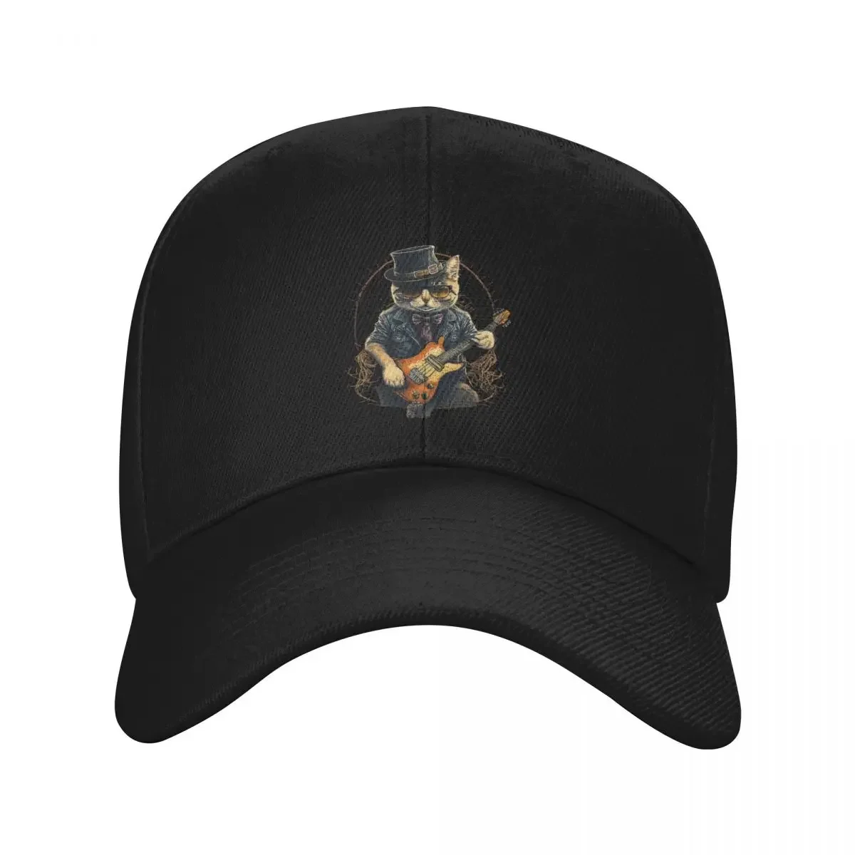 

Cat Playing a Guitar 2023 Baseball Cap Sunhat sun hat Christmas Hat Baseball Men Women's