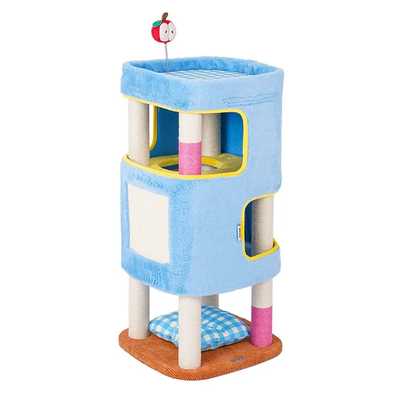 Apartment villa cat climbing frame, double-layer cat nest, all-season multi-cat family cat scratching board