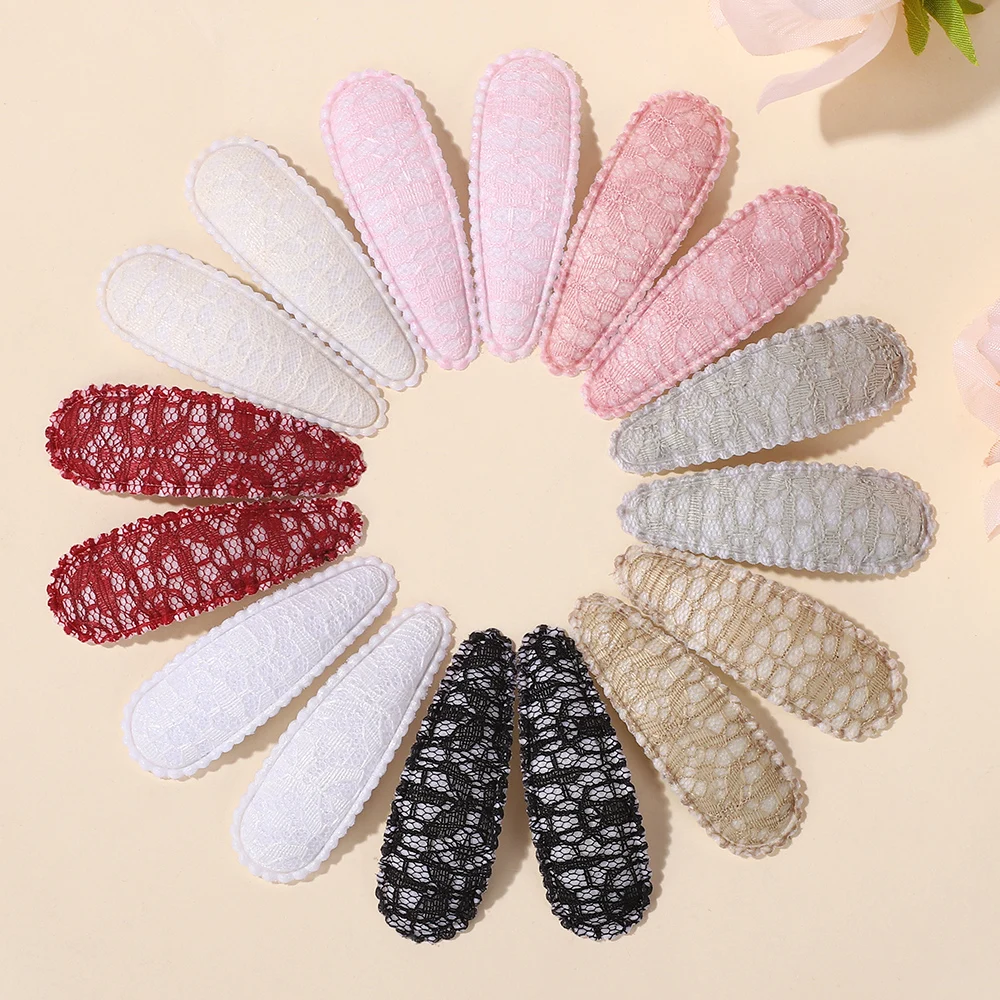 10PCS zufällige Farbe einfaches hohles Design BB Pony Haarspange grundlegende Wassertropfenform Legierung Haarspange Kinder Kopfbedeckung Clip