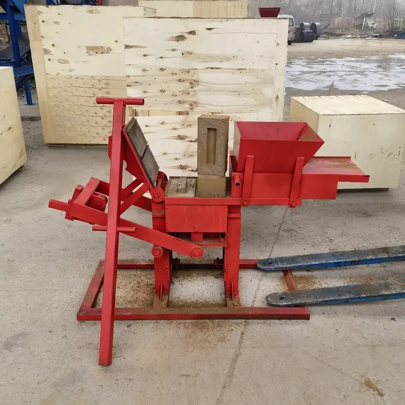 2-40 Hand Press Clay Cement Interlocking Block Molding Device Manual Earth Brick Compression Forming Unit