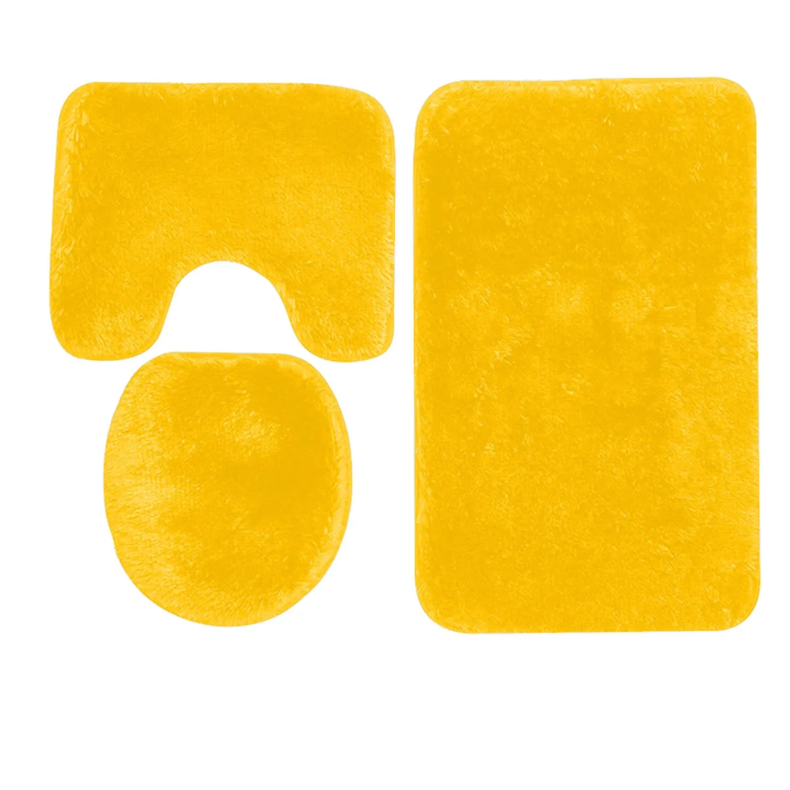 

Bathroom Carpet Toilet Cushion Cover Microfiber Absorbent Non-slip Mat Three-piece Set Orange toilet seat cover Camping