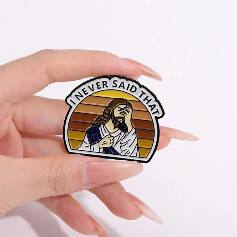 Unique Design Brooch Vivid Colors Brooch Humorous Jesus Enamel Brooch Pins for Jackets Bags Retro Multi Colored Jesus for Women