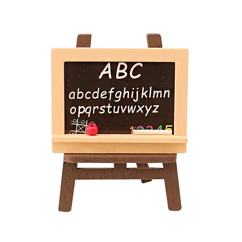 1 Set Mini Chalkboard Model Small  Wood Painting Easel Toys Dollhouse Furniture Miniature Accessories