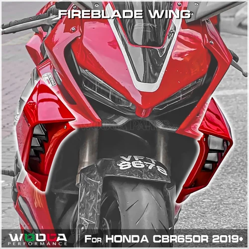 ホンダCBR 650R用ファイアブレードウィング,ボディサイドカバー,空力フェアリング,ウィングレット,フレームカウル,# cbr650r,2019, 2021, 2022, 2023