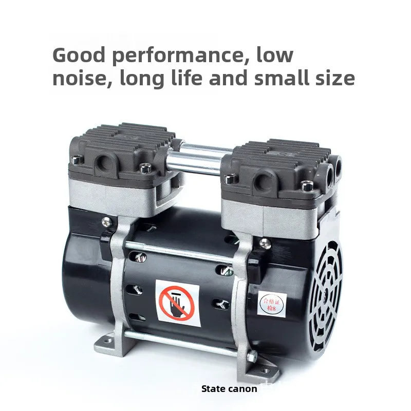 220V50 هرتز 180 واط مضخة تفريغ صامتة صغيرة خالية من الزيت مضخة تفريغ مضخة الضغط السلبي 27L/دقيقة -95KPA مناسبة للأغذية والطبية