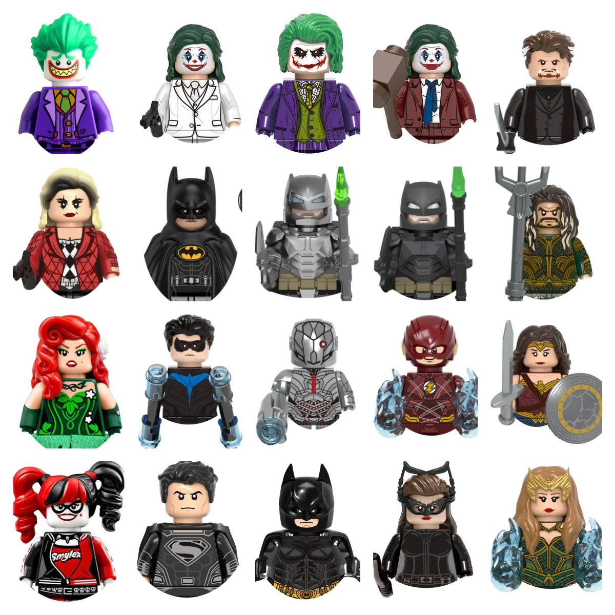 Puzzle game Marvel Super Hero cartoon characters The Flash Wonder Woman Joker Mini brick toy children adult building blocks