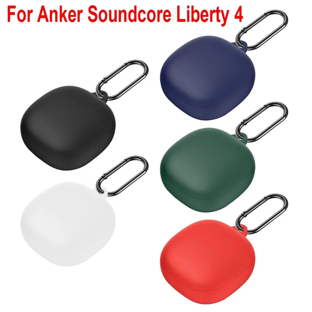 Silicone Headphone Cover For Anker Soundcore Liberty 4 Wireless Earbud Case Shockproof Earphone Protector Soft Charger Box Shell