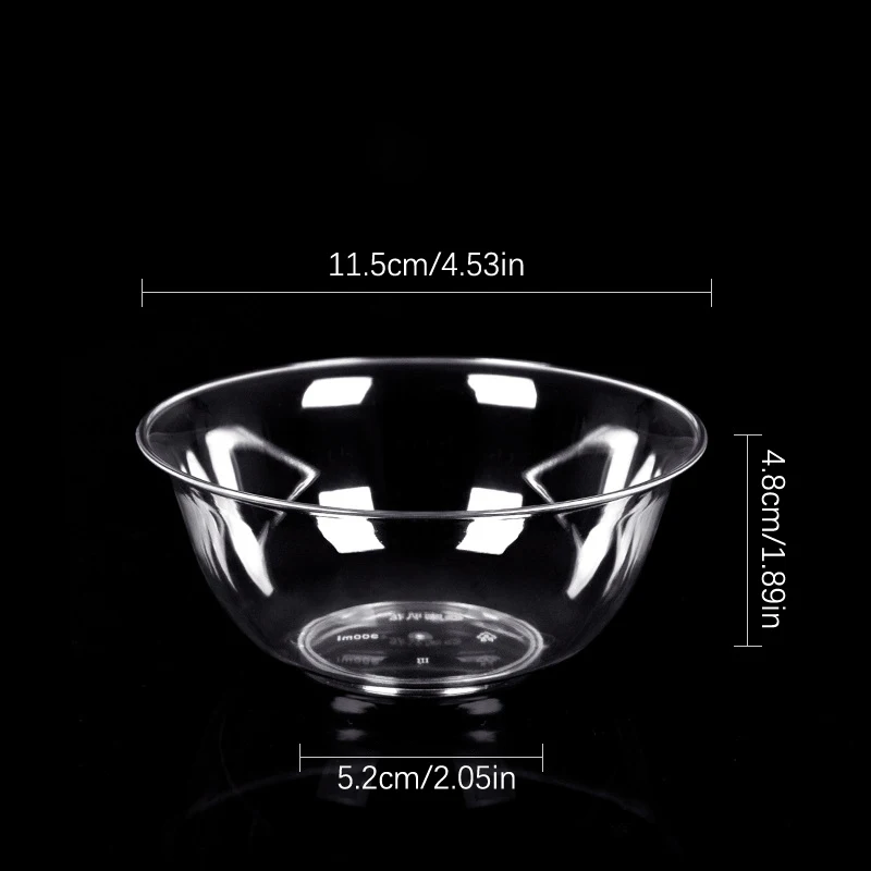 25 قطعة 300 مللي وعاء مستدير من البلاستيك القابل للتصرف المطبخ سلطة وجبات خفيفة نزهة الحاويات خفيفة الوزن صديقة للبيئة اكسسوارات المطبخ