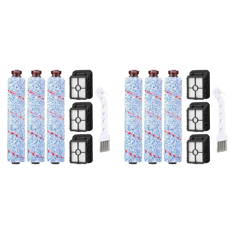 YLS-Replacements Compatible For Bissell Crosswave, 6 Multi-Surface Brush Roll 1868 + 6 Vacuum Filter 1866 Vacuum Filter