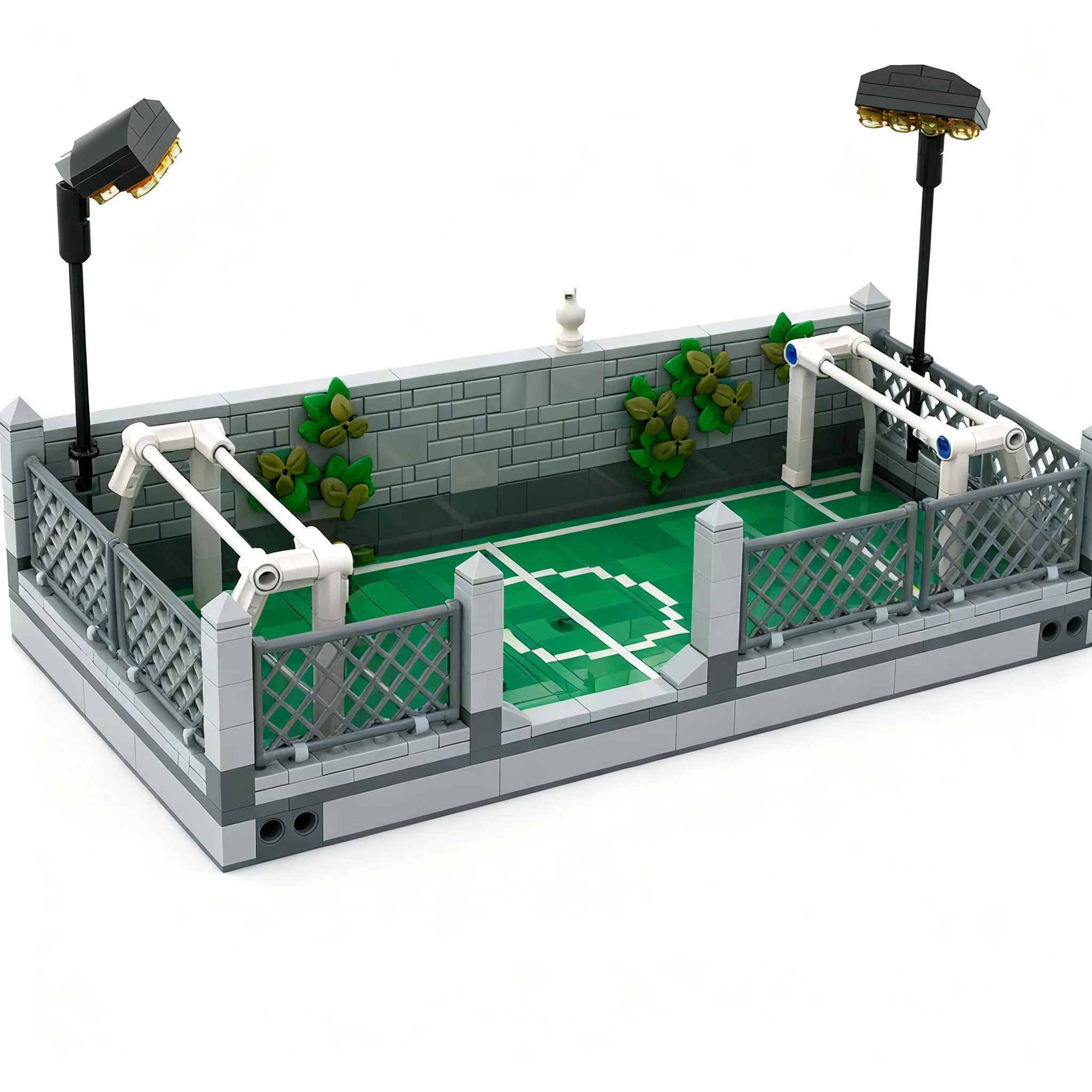 500pcs MOC Modular Buildings Urban Football Pitch – Street Soccer Cage Modular Model Building Blocks Christmas Gift Assemble