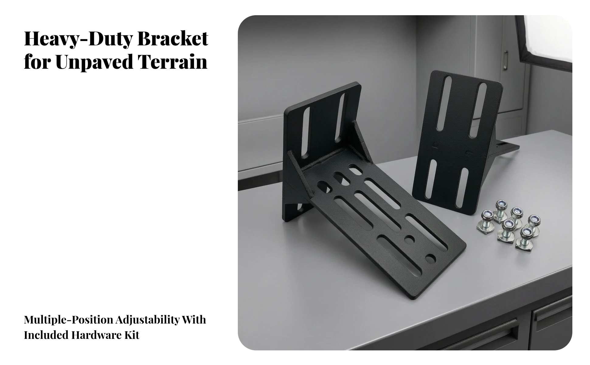 2 Pieces Vehicle Side Awning Mounting Bracket Sturdy Adjustable Roof Rack Awning Bracket Secure Stable for Overlanders