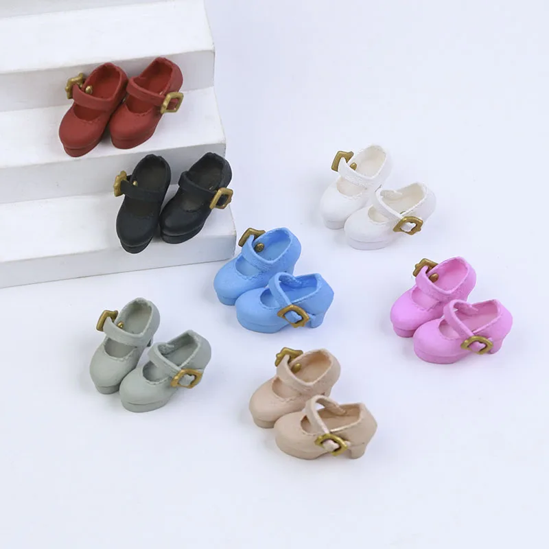 2 pçs 1:12 ob11 bonito princesa sapatos de salto alto boneca sapatos clássicos terno para ob11 1/12 bjd boneca destacável gsc dod acessórios