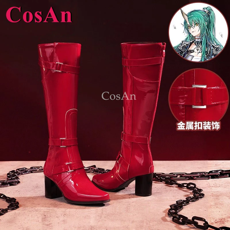 

CosAn Game Arknights Hoshiguma The Breacher Cosplay Universal Fashion Red Boots Women Daily Wear Role Play Used 36-39 Size New