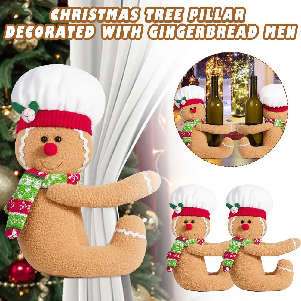 Gingerbread Man Christmas Tree Topper Decorations Unique Funny Xmas Plush Stuffed Gingerbread Hugger Decor For Christmas Tr G5L2