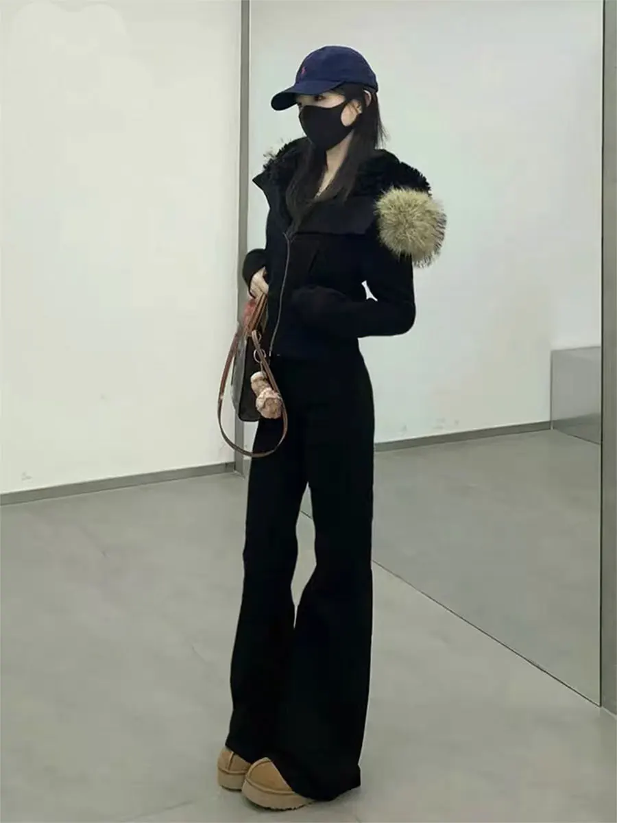 

Расклешенные джинсы с высокой талией, женские осенне-зимние эластичные джинсовые брюки больших размеров, прямые джинсы-копыта для грушевого тела